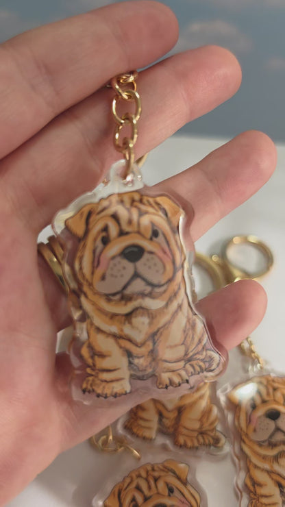 Shar Pei Keychain - Fawn - 069