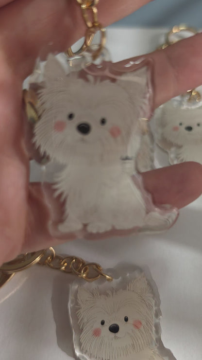 Yorkshire Terrier Keychain - White - 052