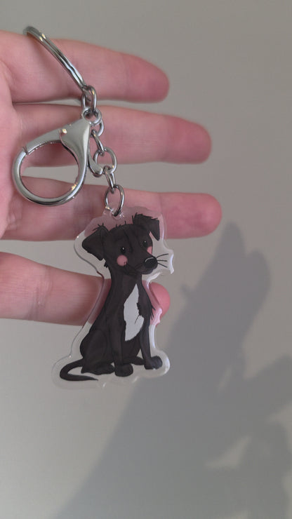 Greyhound Keychain - Black - 113