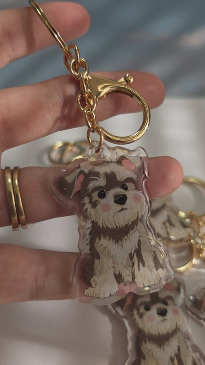 Schnauzer Keychain - Grey - 050