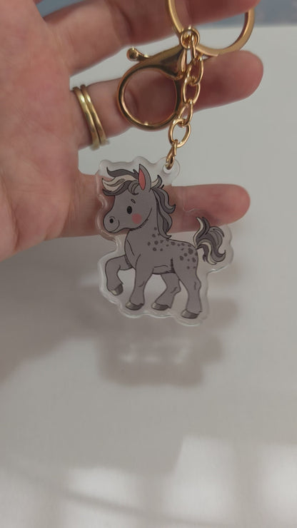 Horse Keychain - Grey - 104