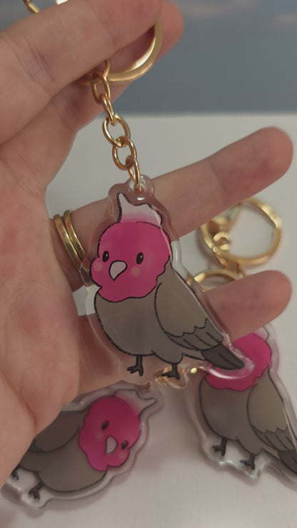 Galah Keychain - Pink and Grey - 089