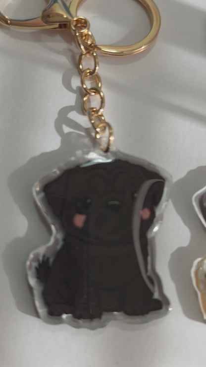 Pug Keychain - Black - 047