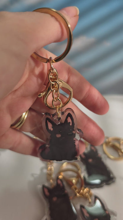 German Shepherd Keychain - Black - 024