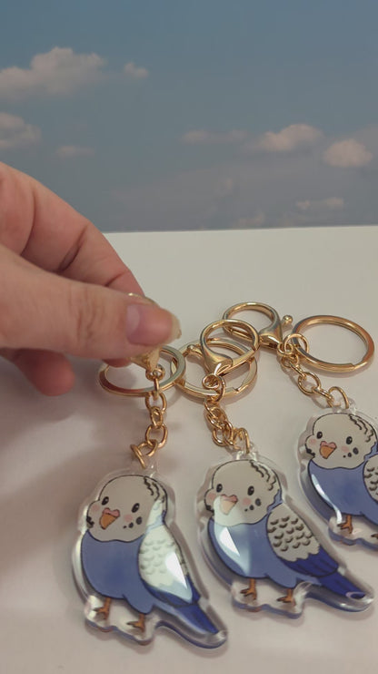 Budgie Keychain - Blue - 091