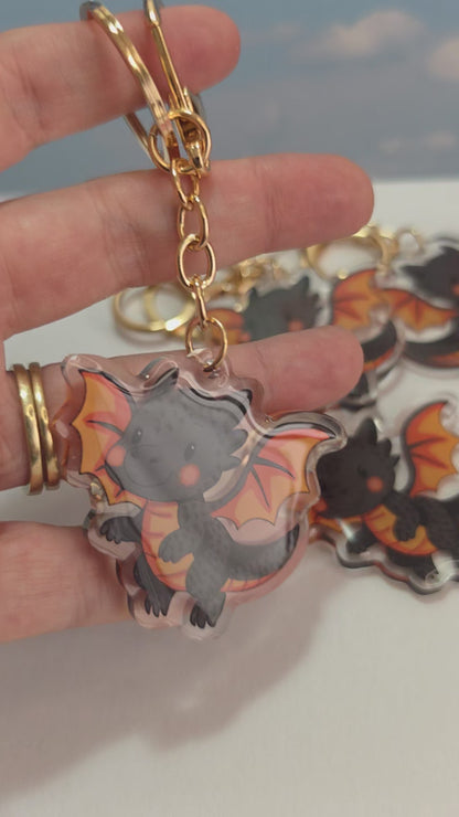 Dragon Keychain - Black - 096