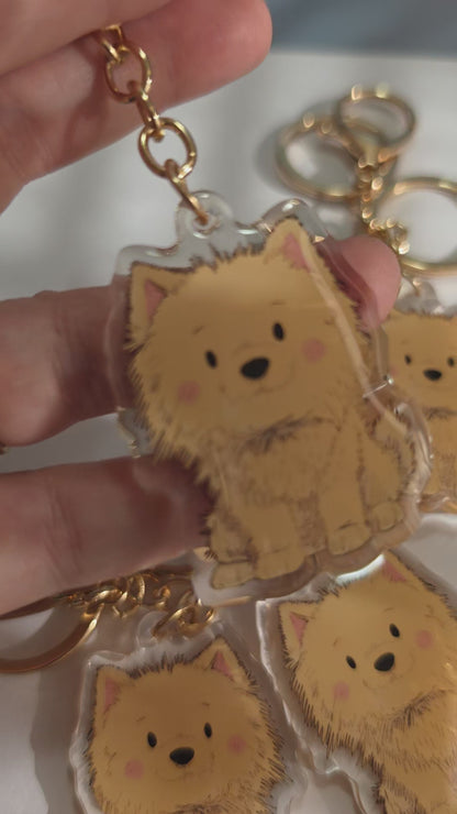 Pomeranian Keychain - Fawn - 055