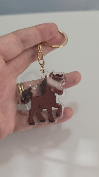 Horse Keychain - Brown - 100