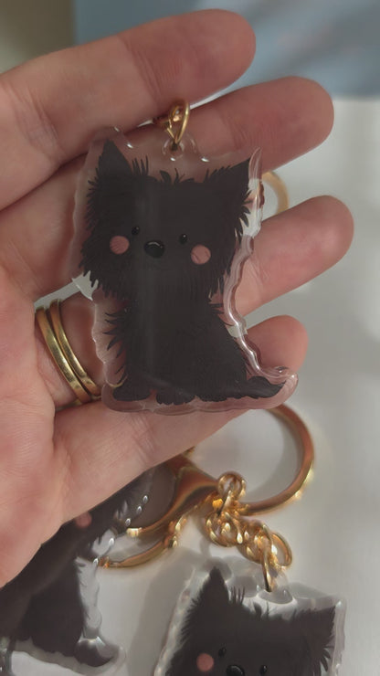 Yorkshire Terrier Keychain - Black - 051