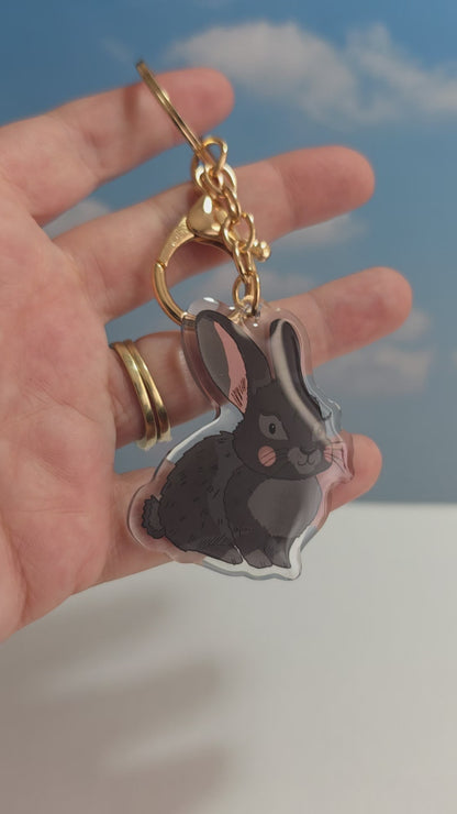 Rabbit Keychain - Black - 105