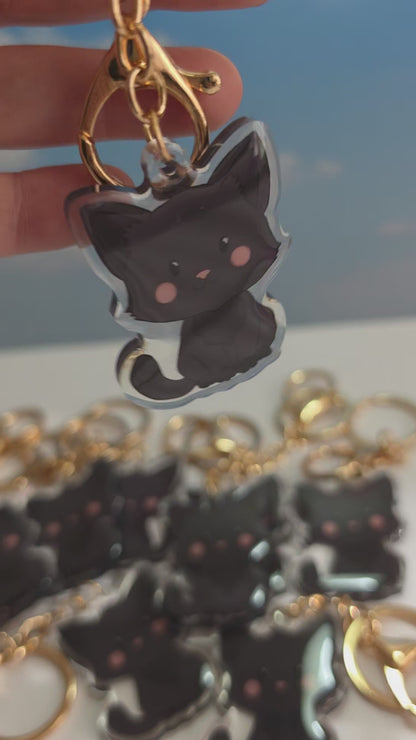 Cat Keychain - Black - 077