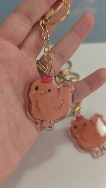 Chicken Keychain - Brown - 093