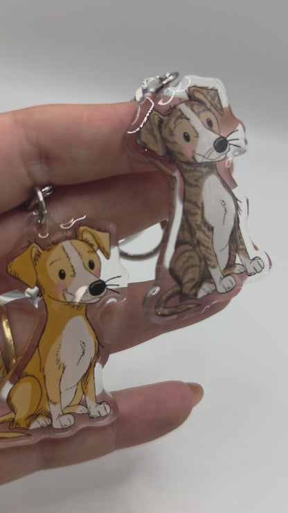 Greyhound - Whippet Keychain - Fawn - 143