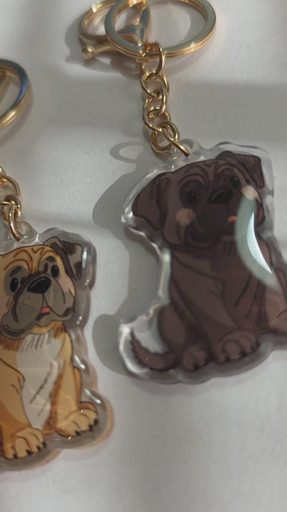 Bull Mastiff Keychain - Dark - 042