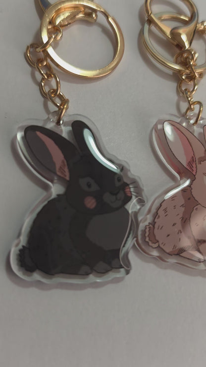 Rabbit Keychain - Black - 105