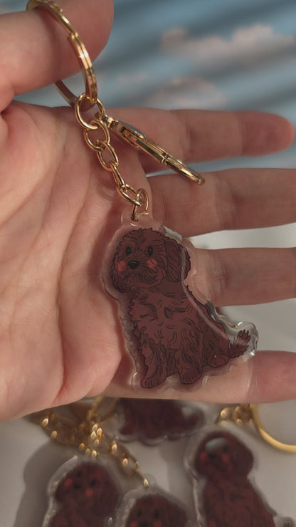 Cavoodle Keychain - Brown - 020
