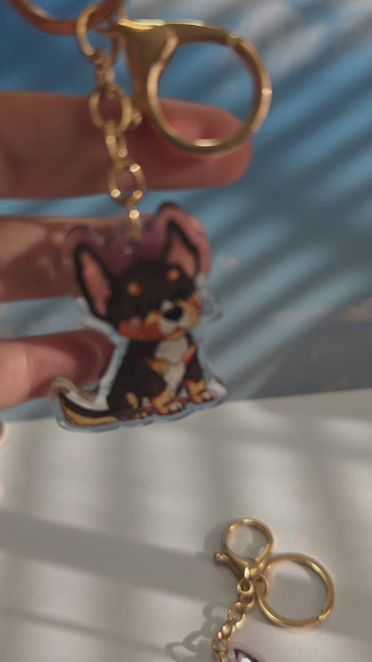 Kelpie Keychain - Black Tricolour - 029