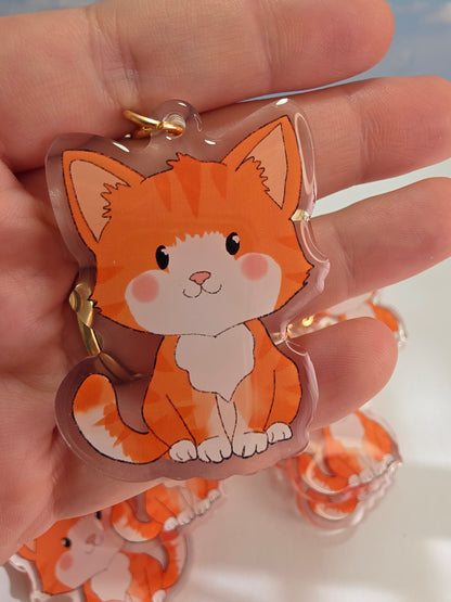 Cat Keychain - Orange Blaze - 084