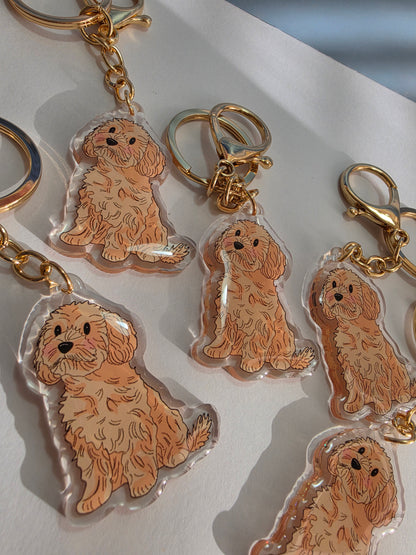 Cavoodle Keychain - Cream - 017