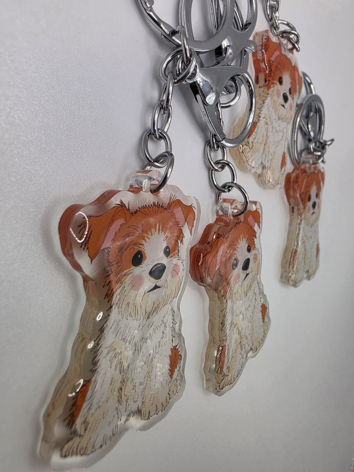 Jack Russell Keychain - Rough Coat - Tan & White - 145