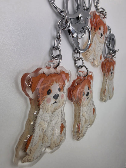 Jack Russell Keychain - Rough Coat - Tan & White - 145