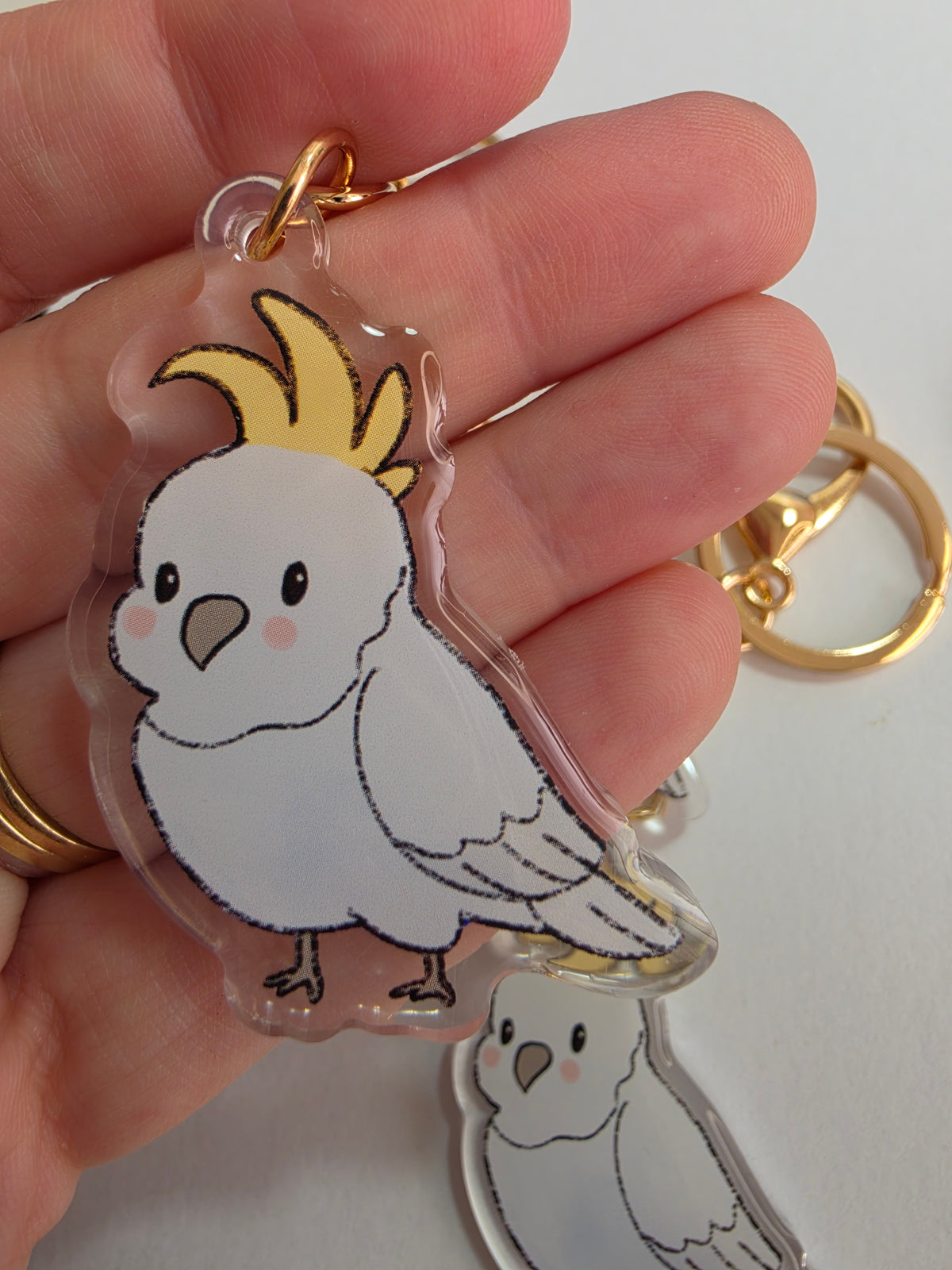 Cockatoo Keychain - White - 088