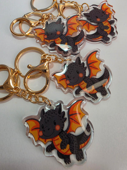 Dragon Keychain - Black - 096