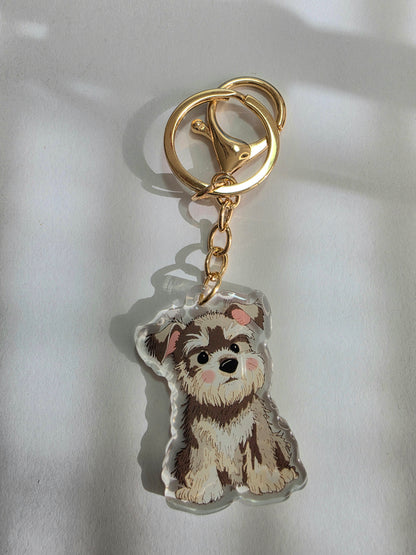 Schnauzer Keychain - Grey - 050