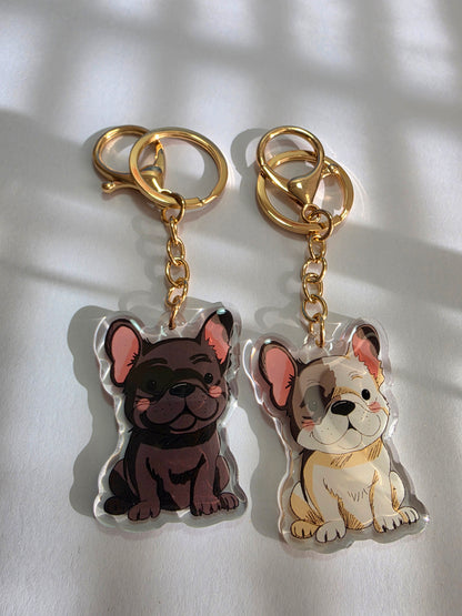 French Bulldog Keychain - Black - 045