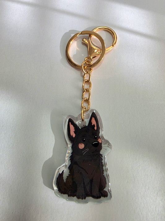 German Shepherd Keychain - Black - 024