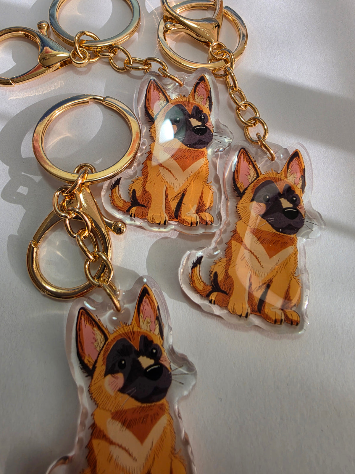 Belgian Malinois Keychain - Tan and Black - 022