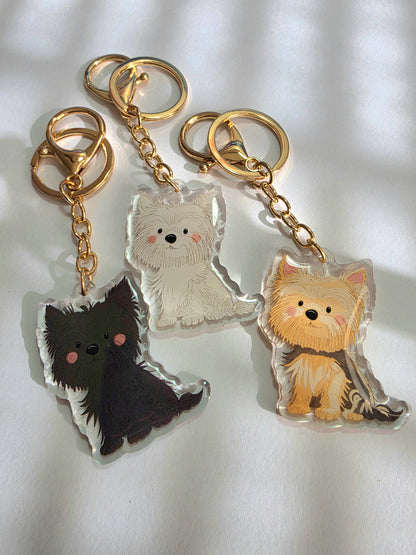 Yorkshire Terrier Keychain - White - 052
