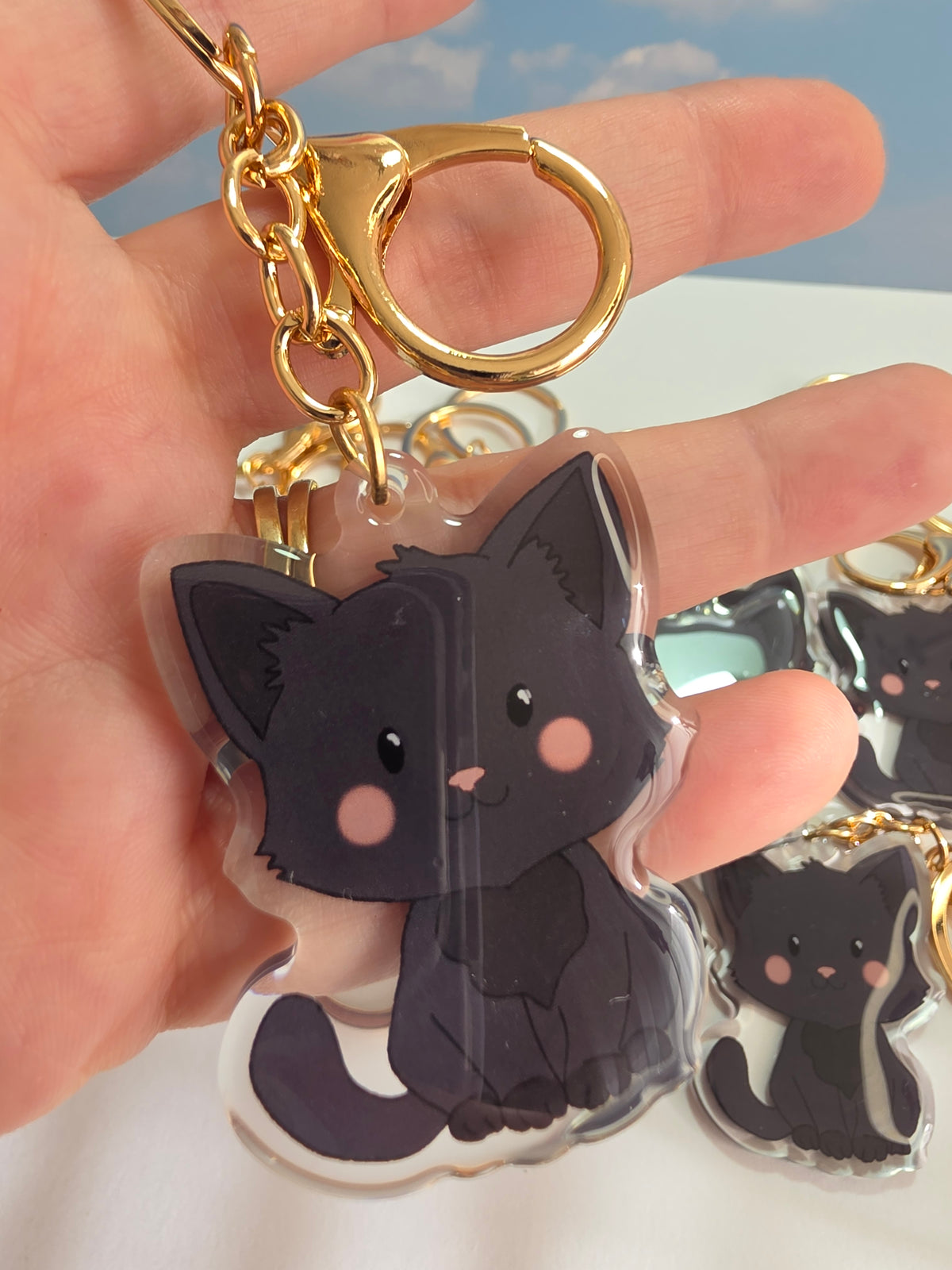 Cat Keychain - Black - 077