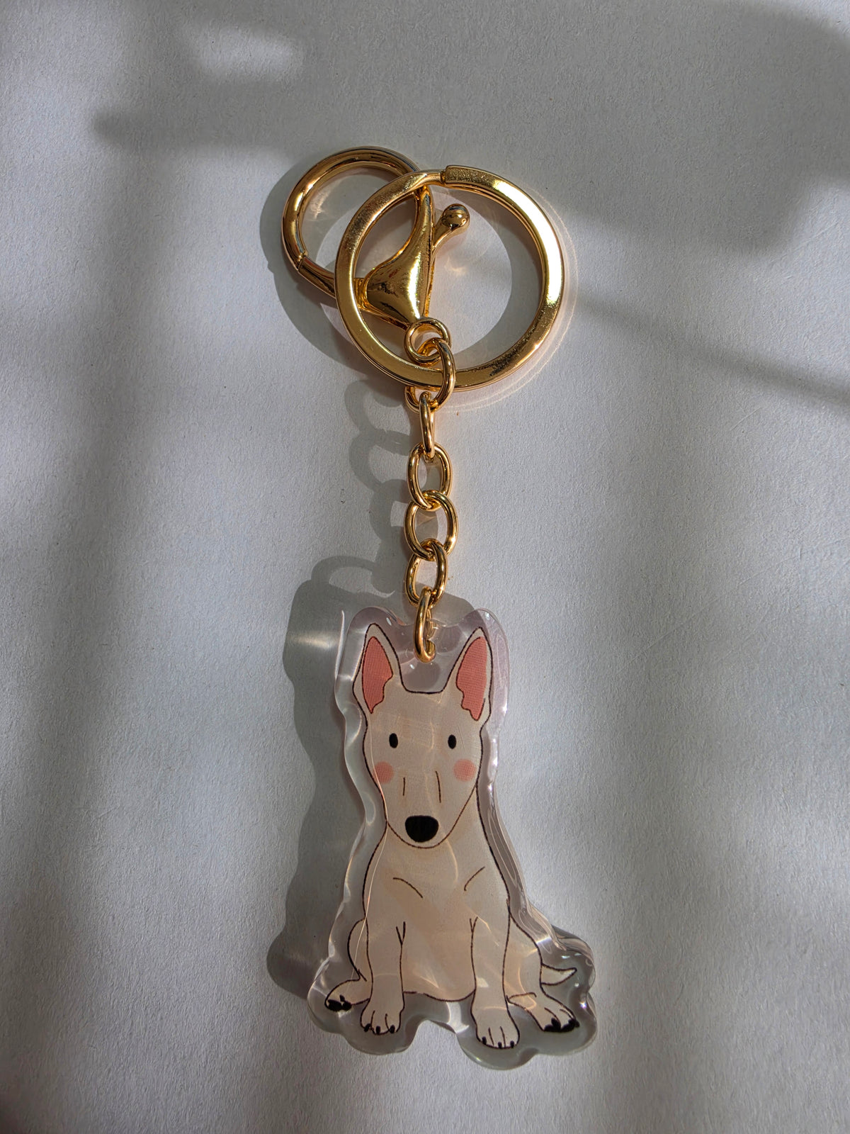 Bull Terrier Keychain - White - 040