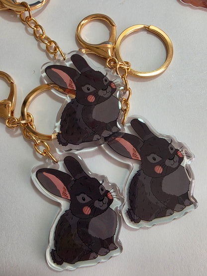 Rabbit Keychain - Black - 105