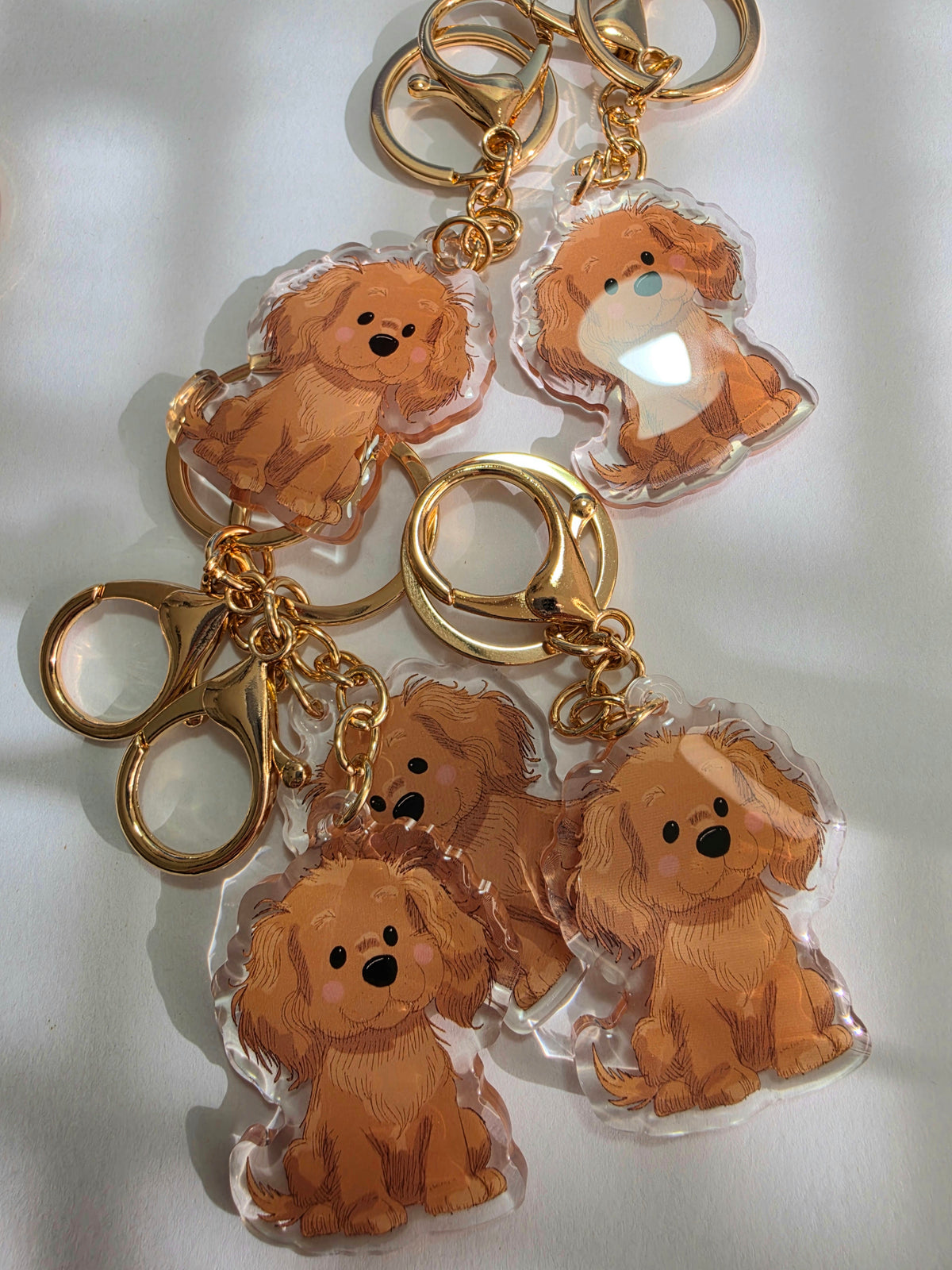 Spaniel Keychain - Gold - 063