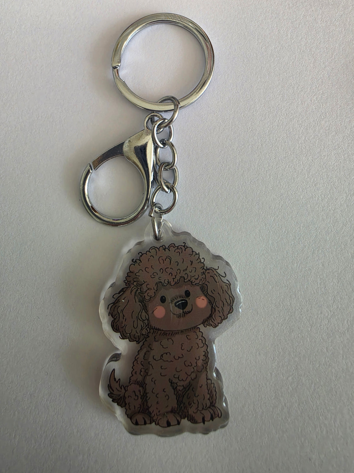 Poodle Keychain - Grey - 114