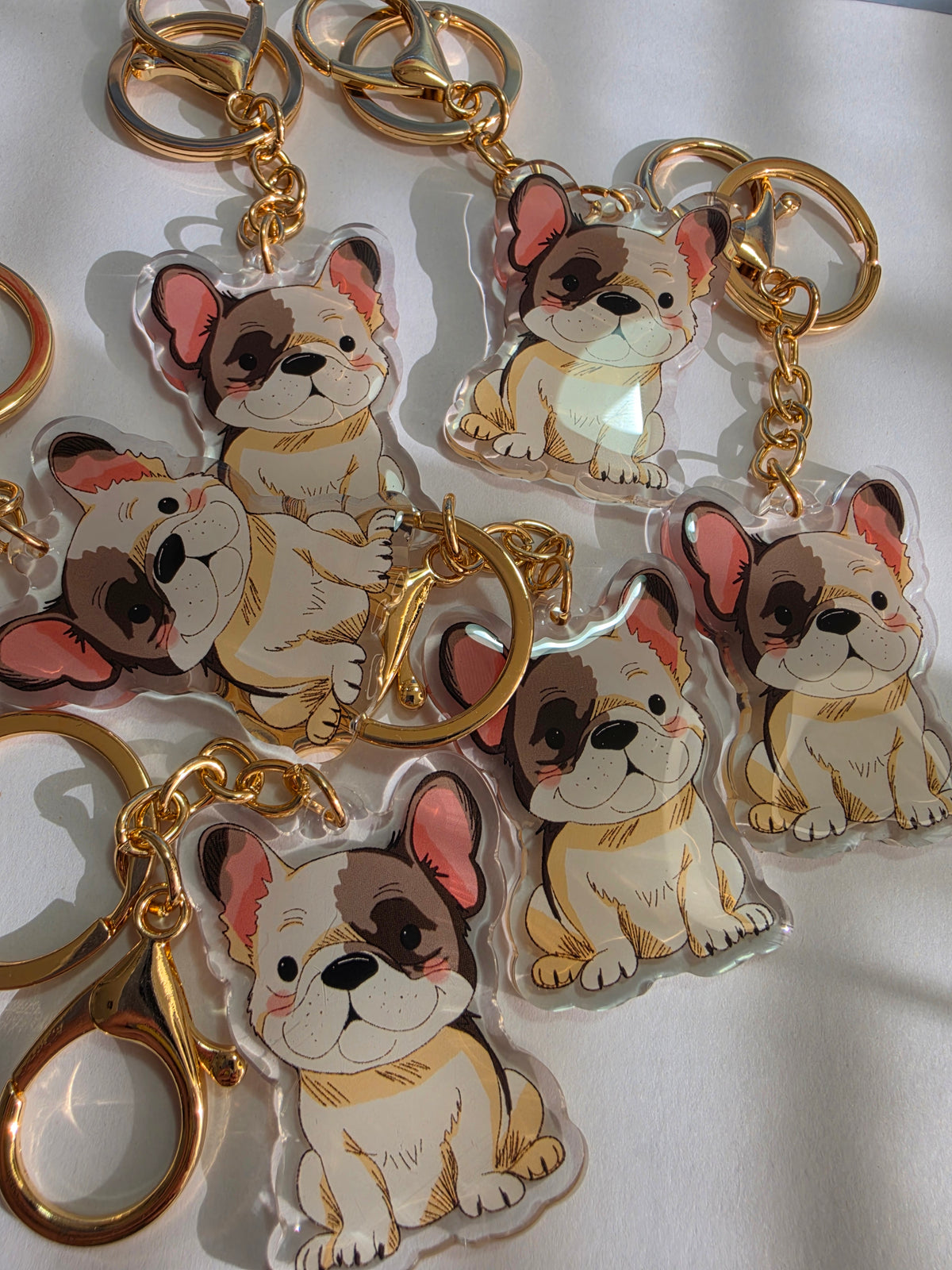 French Bulldog Keychain - Cream - 046