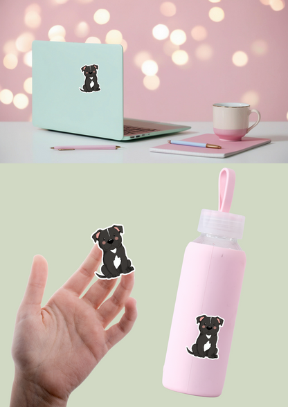 Amstaff / Pit Bull Sticker - Black & White - 132