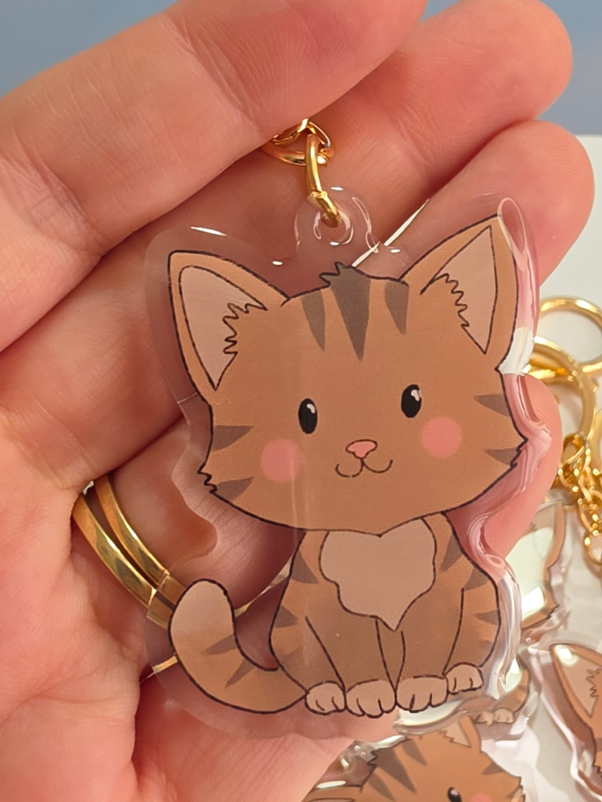Cat Keychain - Brown - 085