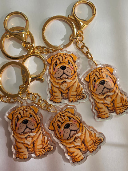 Shar Pei Keychain - Fawn - 069