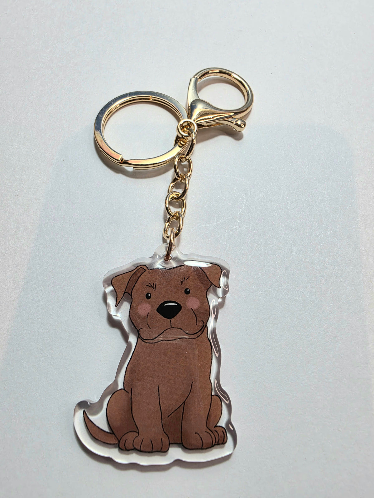 Amstaff / Pit Bull Keychain - Fawn - 123