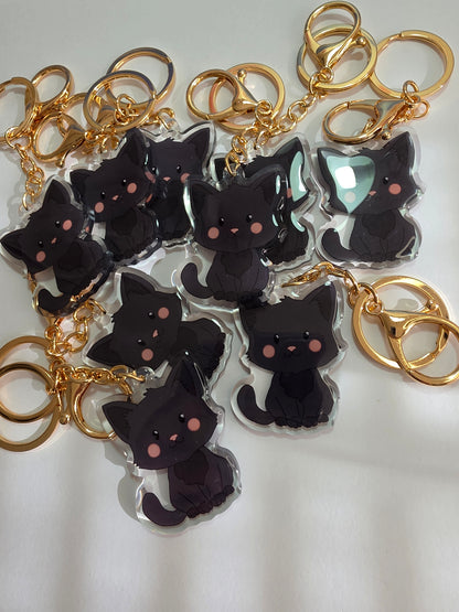 Cat Keychain - Black - 077