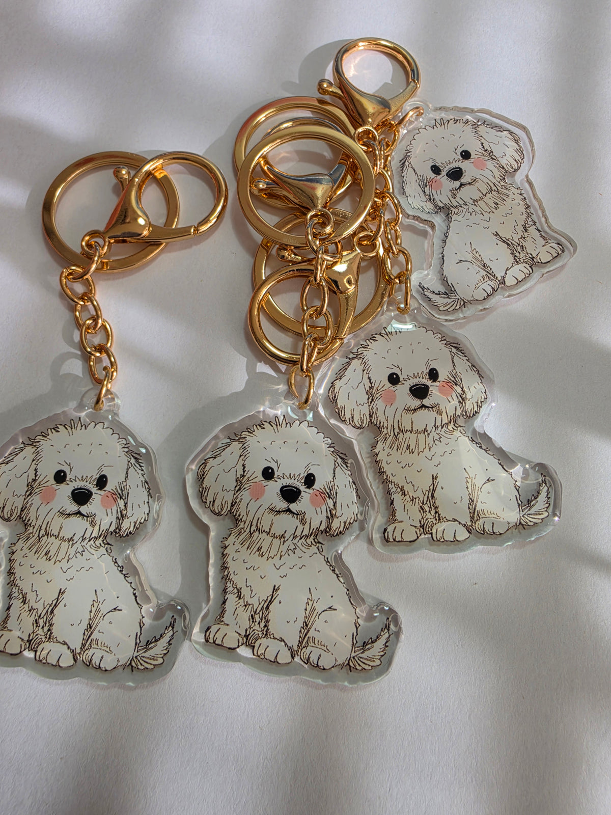 Bichon Frise Keychain - White - 058