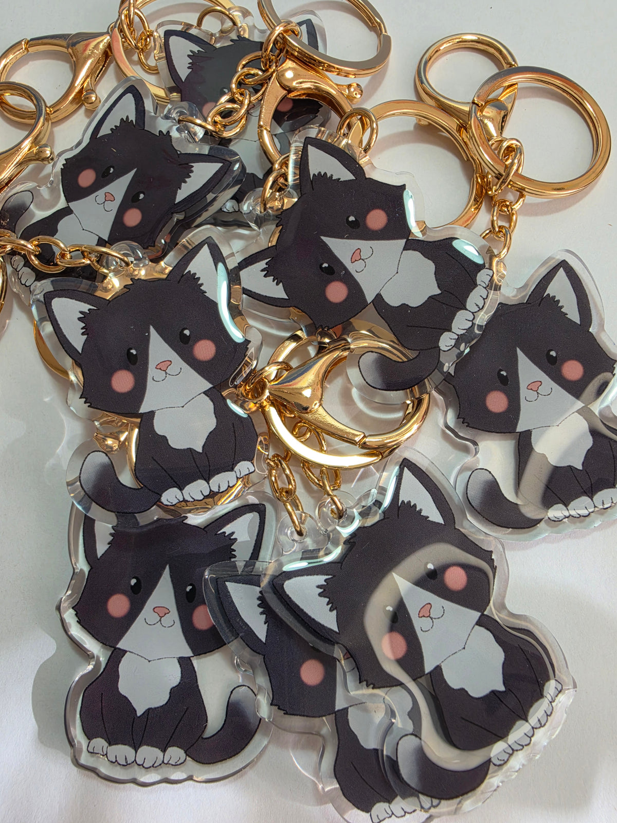 Cat Keychain - Tuxedo - 087
