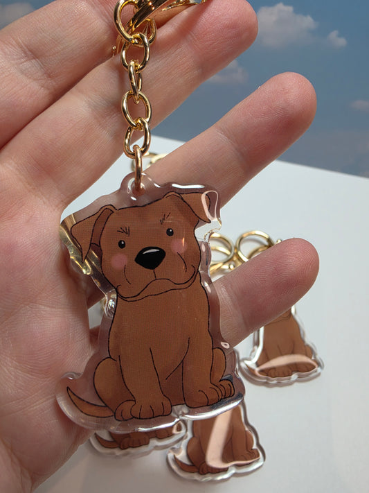 Amstaff / Pit Bull Keychain - Fawn - 123