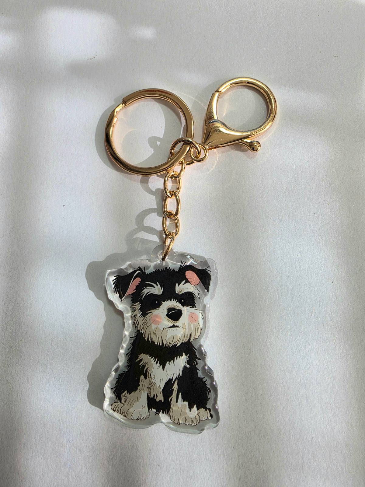 Schnauzer Keychain - Black - 049