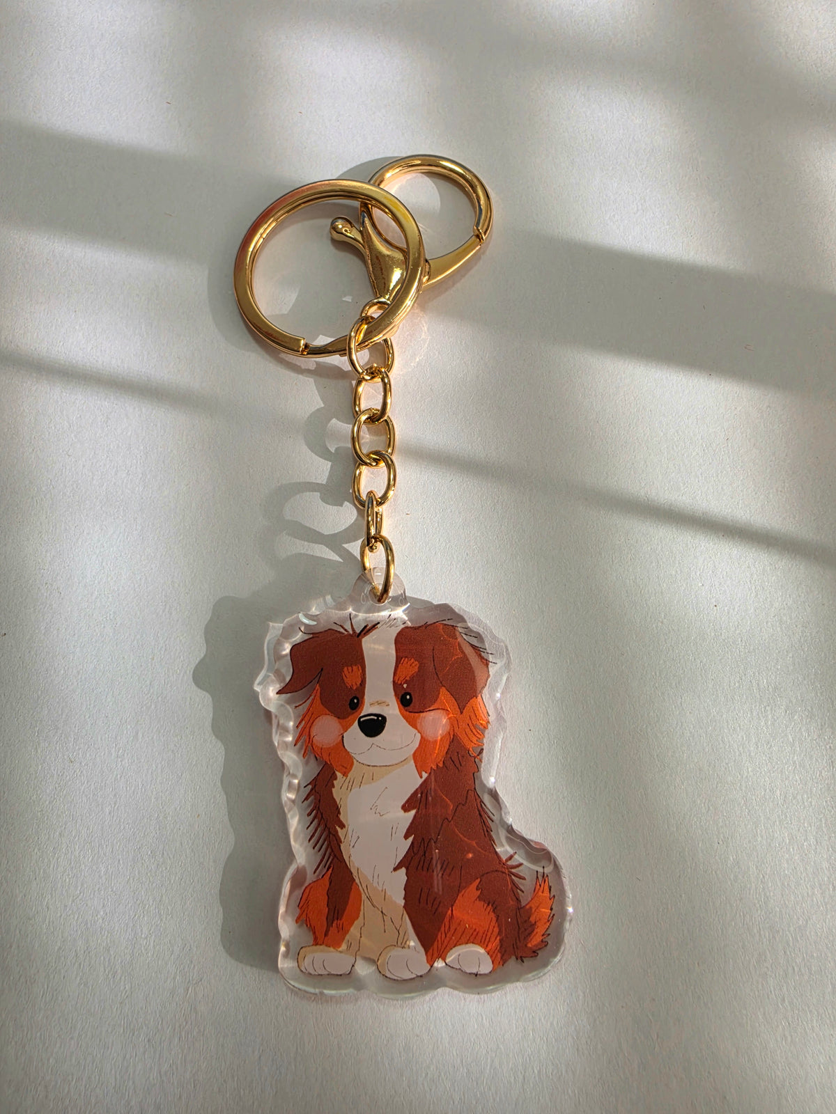 Aussie Shepherd Keychain - Red Tricolour - 034