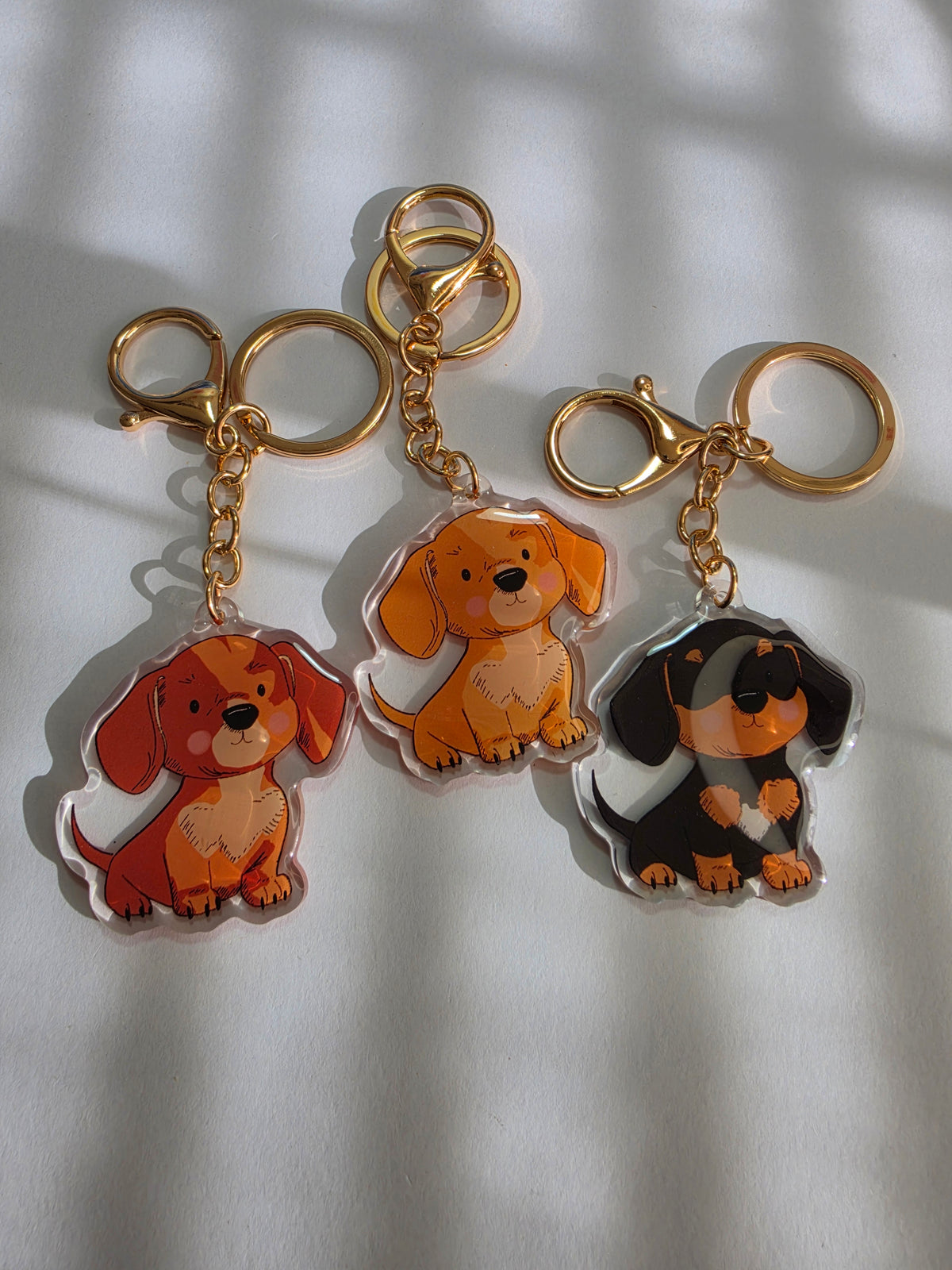 Dachshund Keychain - Cream - 012