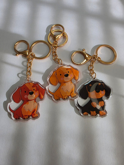 Dachshund Keychain - Cream - 012